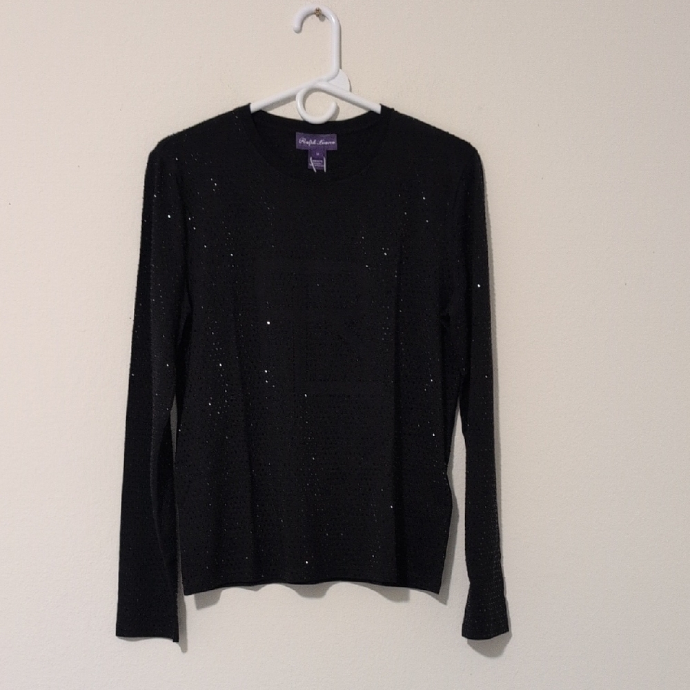 RL Embellished Long-Sleeve Tee Ralph Lauren Collection